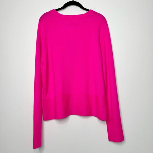 Brodie Cashmere Paloma Sweater in Neon Pink Crewneck Size XL - Picture 7 of 11